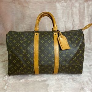 Louis Vuitton Keepall 45 Monogram Duffle Bag Travel Luggage